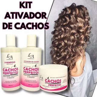 Kit Combo Cachos Perfeitos Shampoo Condicionador e Máscara Hidratante Ativador de cachos …