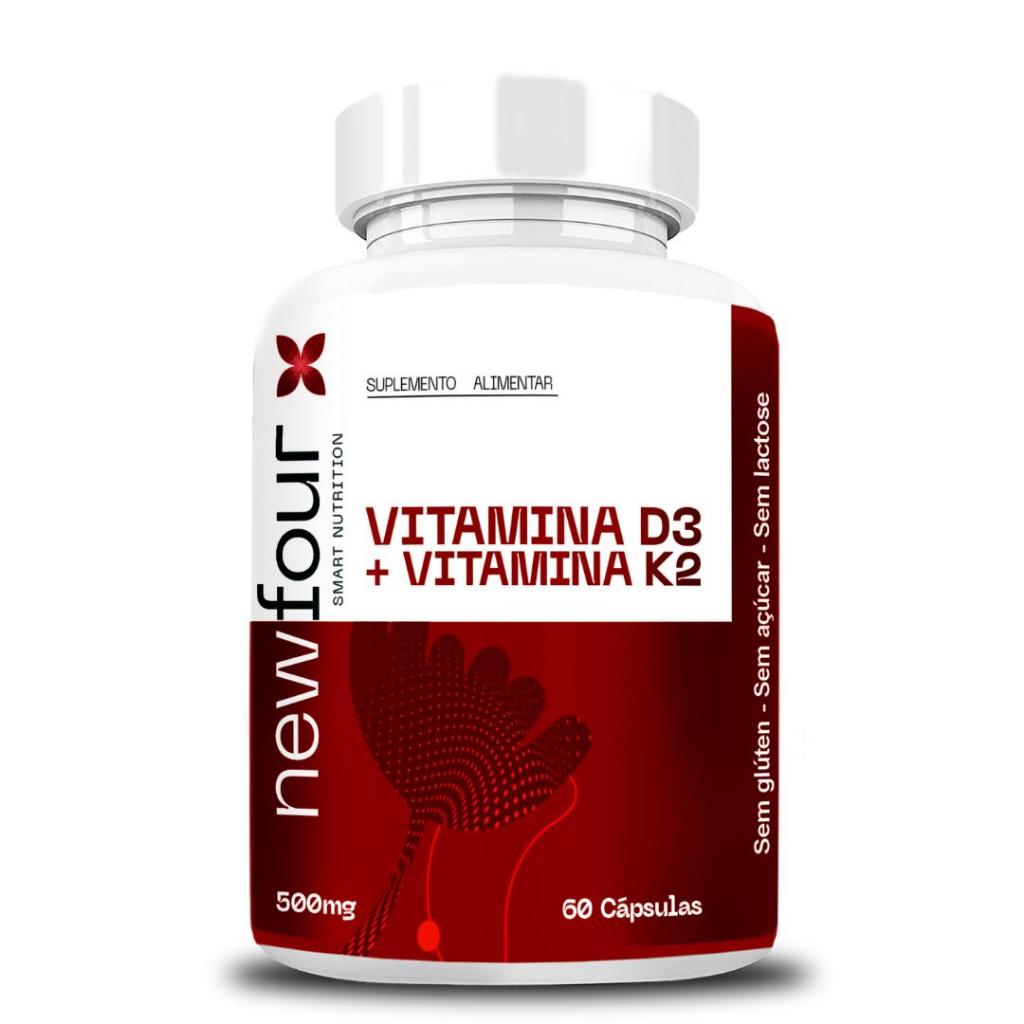 Vitamina D3 (2000Ui) + K2 (149mcg) - 60 Cápsulas - NewFour