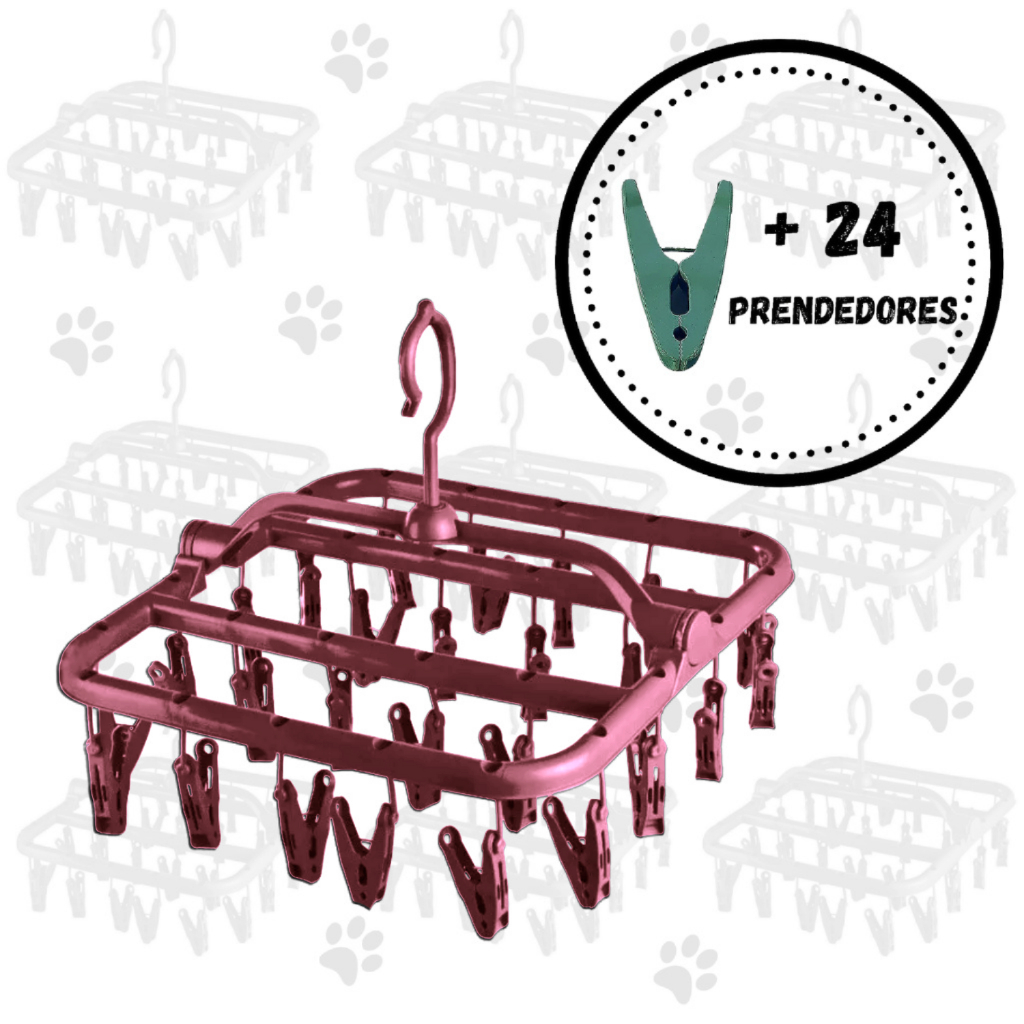 Kit Varal Roupas Íntimas + 24 Prendedores Varal de teto Varal Calcinha Meia Cueca Varal Dobrável