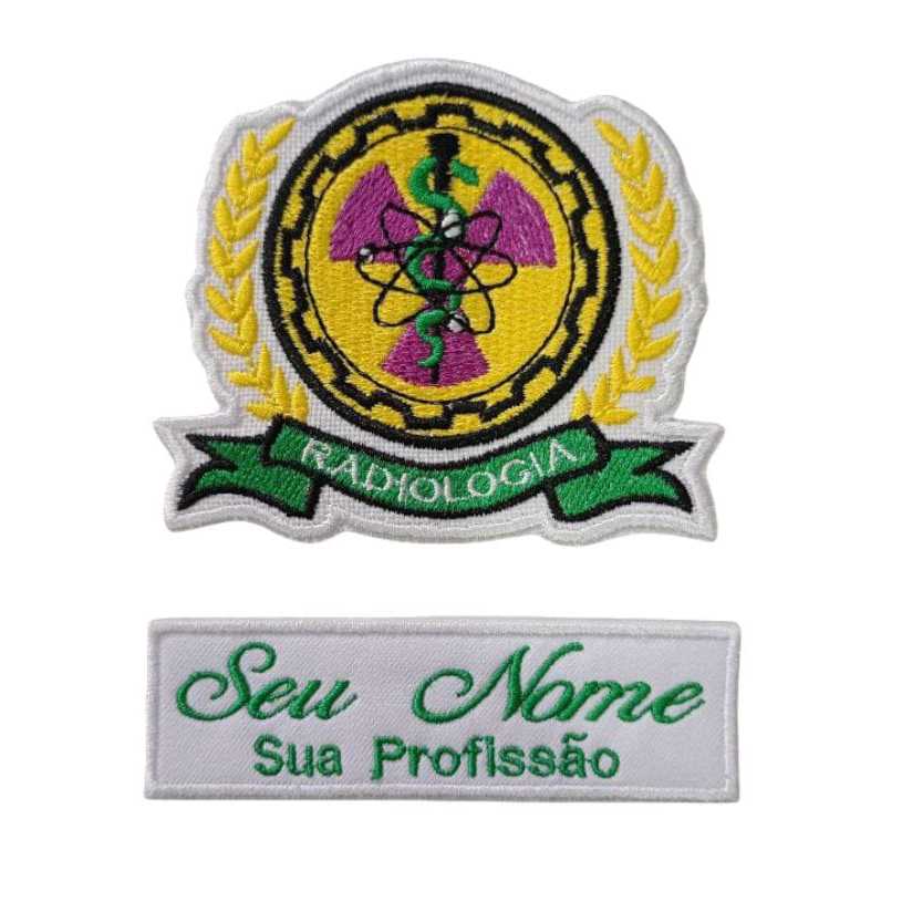 Patch Radiologia Kit Nome e profissão + Logotipo em Oferta na Shopee