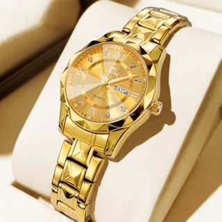 OPK Relógio Feminino Original A prova d água Luminoso Luxo de Aço Inoxidável Dourado 6023 em Oferta na Shopee