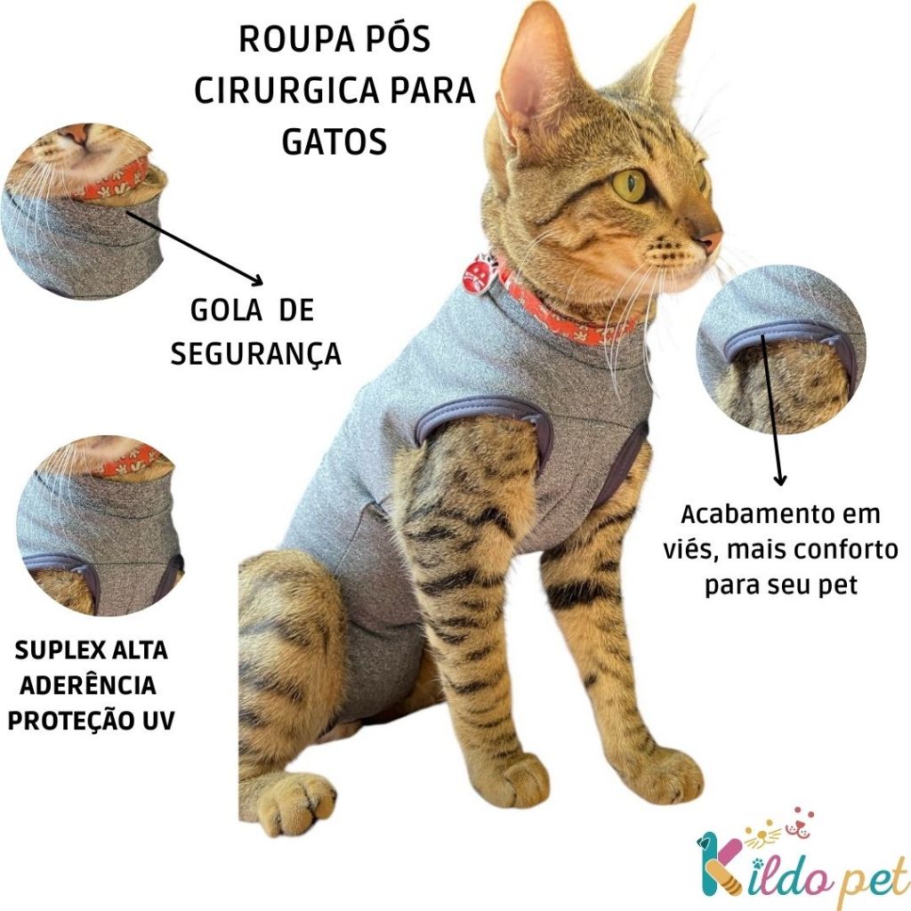 Roupa Cirurgia Gatos Roupa Cirúrgica para gatos Roupa pós cirúrgica gatos