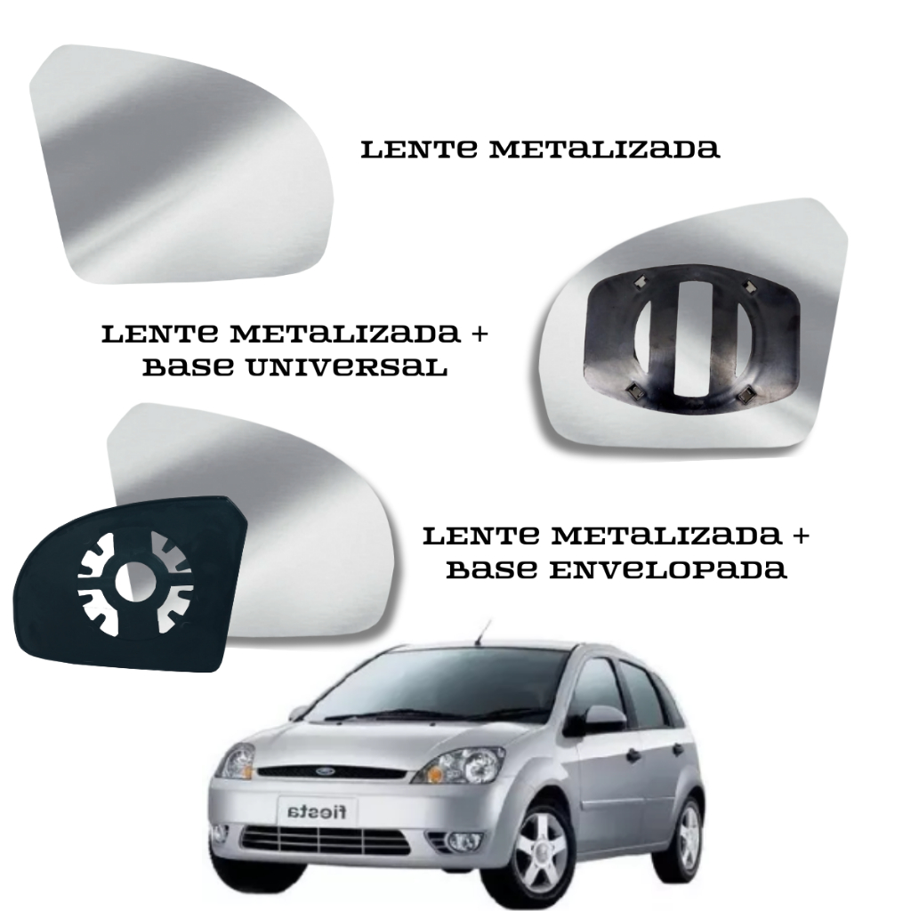 Lente Espelho Retrovisor FIESTA 2002 a 2014 KA 2008 a 2013
