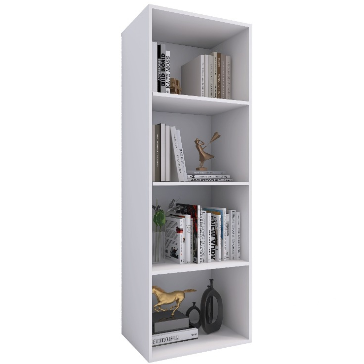 Estante livreiro guarda livros organizador multiuso armario multifuncional prateleiras livros 4 nichos gold branco