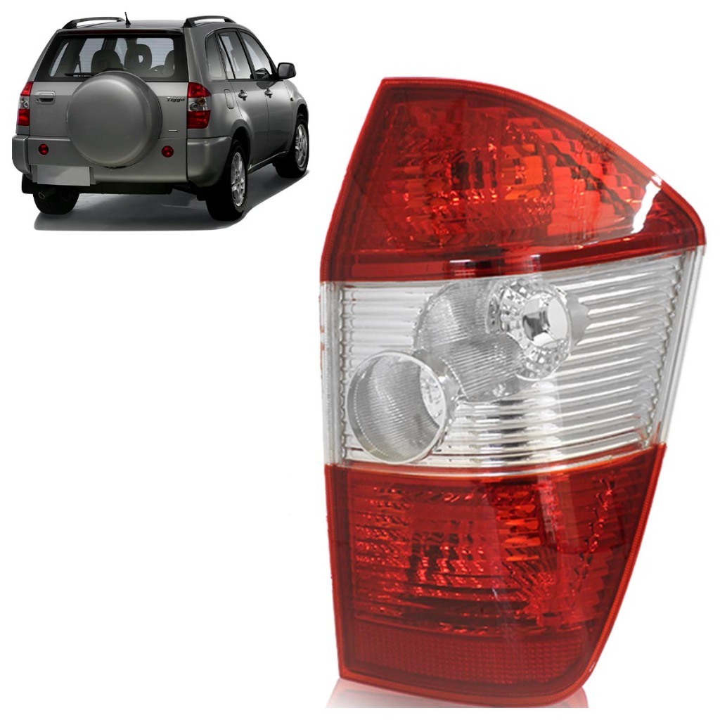 Lanterna Traseira Tiggo 2010 2011 2012 Bicolor Lente Lisa Acrilico em Oferta na Shopee