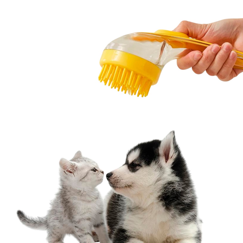 Escova Shampoo Pet Cão Gato Porta Shampoo Lava Pelos em Oferta na Shopee