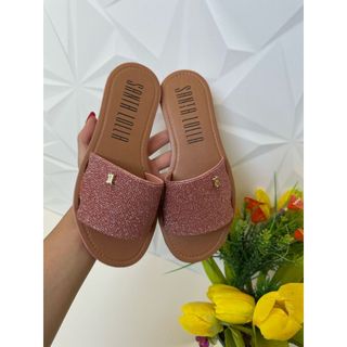 Chinelo Sandalia Feminino Macia e Confortavel Dia a Dia Glitter Brilho