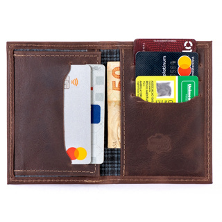 Carteira de Couro Masculina 100% Legitimo Porta Documentos Cabe RG Crlv-Carro-Cnh-cartões em Oferta na Shopee