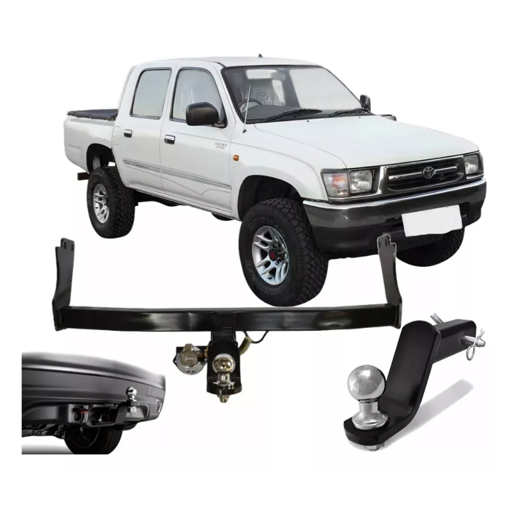 Engate Removível Reboque Brucke Toyota Hilux Pick-up 1992 1993 1994 1995 1996 1997 1998 1999 2000 2001 2002 2003 2004