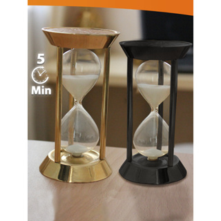 Ampulheta de Metal 5 Minutos Vintage Preta ou Dourada - Decoração Escritório em Oferta na Shopee