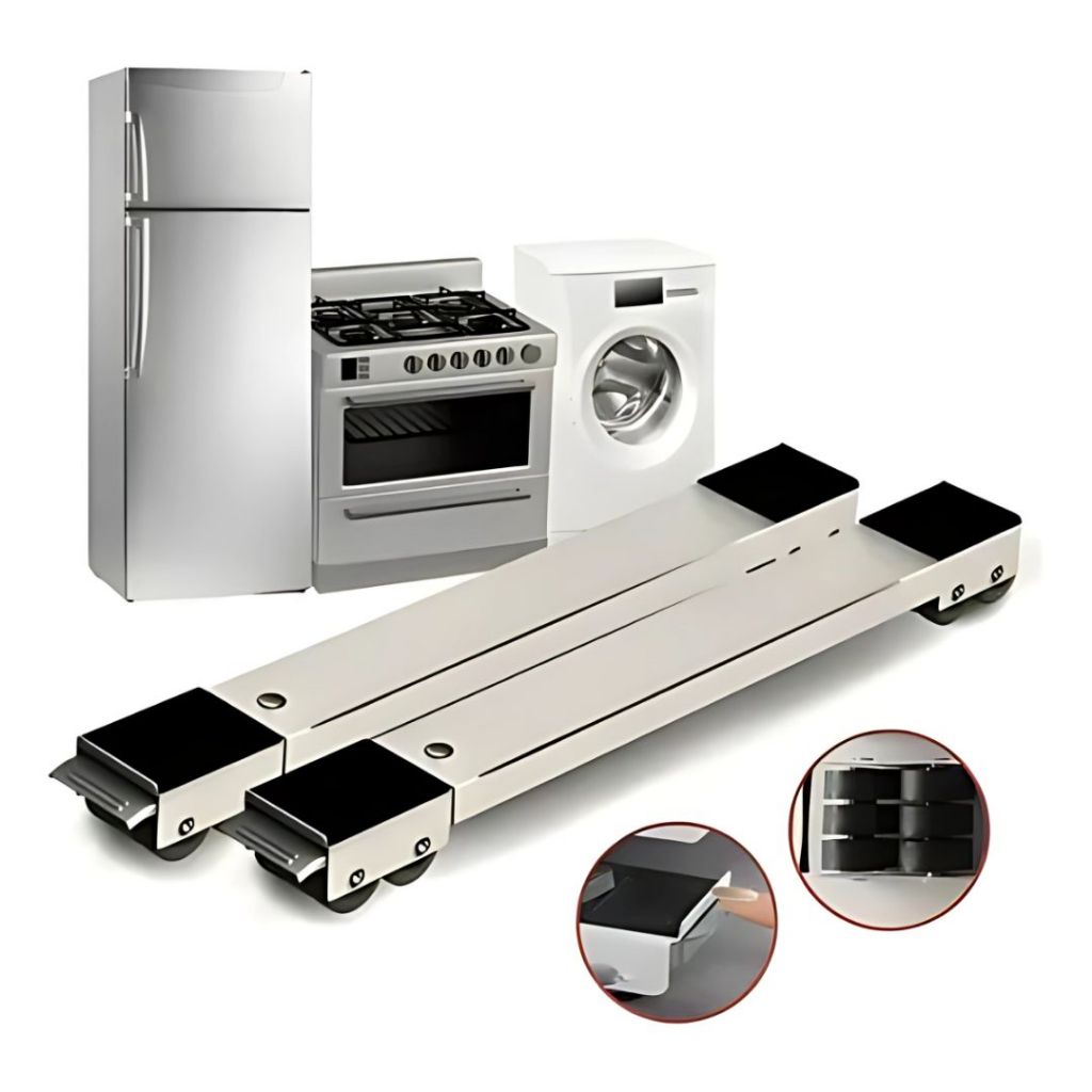 Suporte Com Rodinhas Base Ajustável Para Móveis Fogão Máquina De Lavar Geladeira