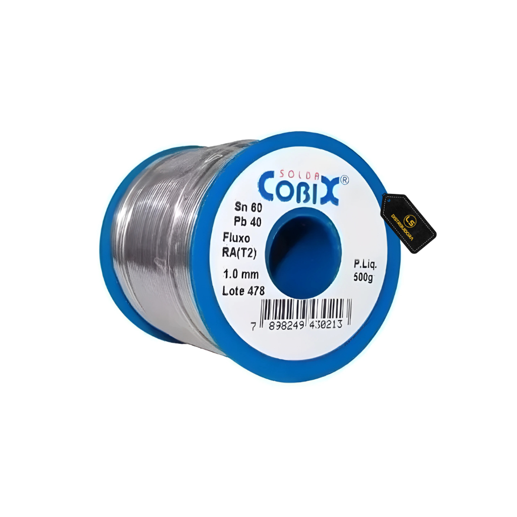 Solda Estanho 60x40 1mm Com Fluxo Rolo 500g  Cobix em Oferta na Shopee