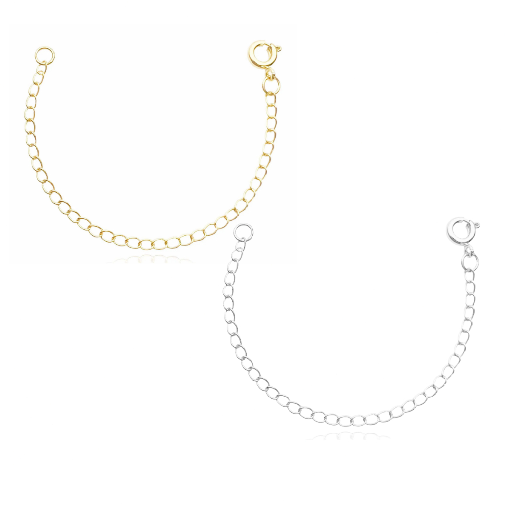 Extensor de Joia 10cm Banhaod a Ouro/Prata Prolongador de Pulseira/Corrente