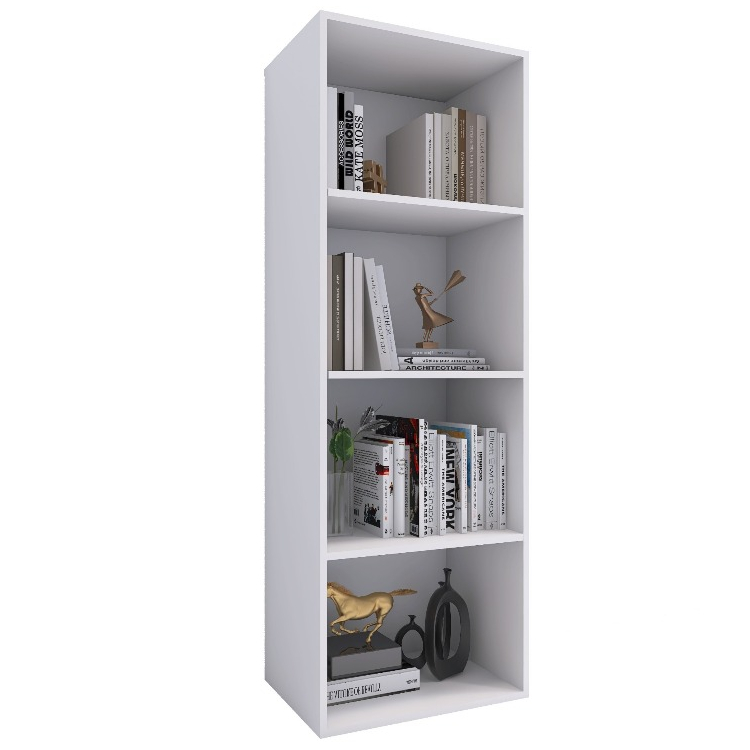 Estante livreiro organizador multiuso armario multifuncional prateleiras 4 nichos gold branco