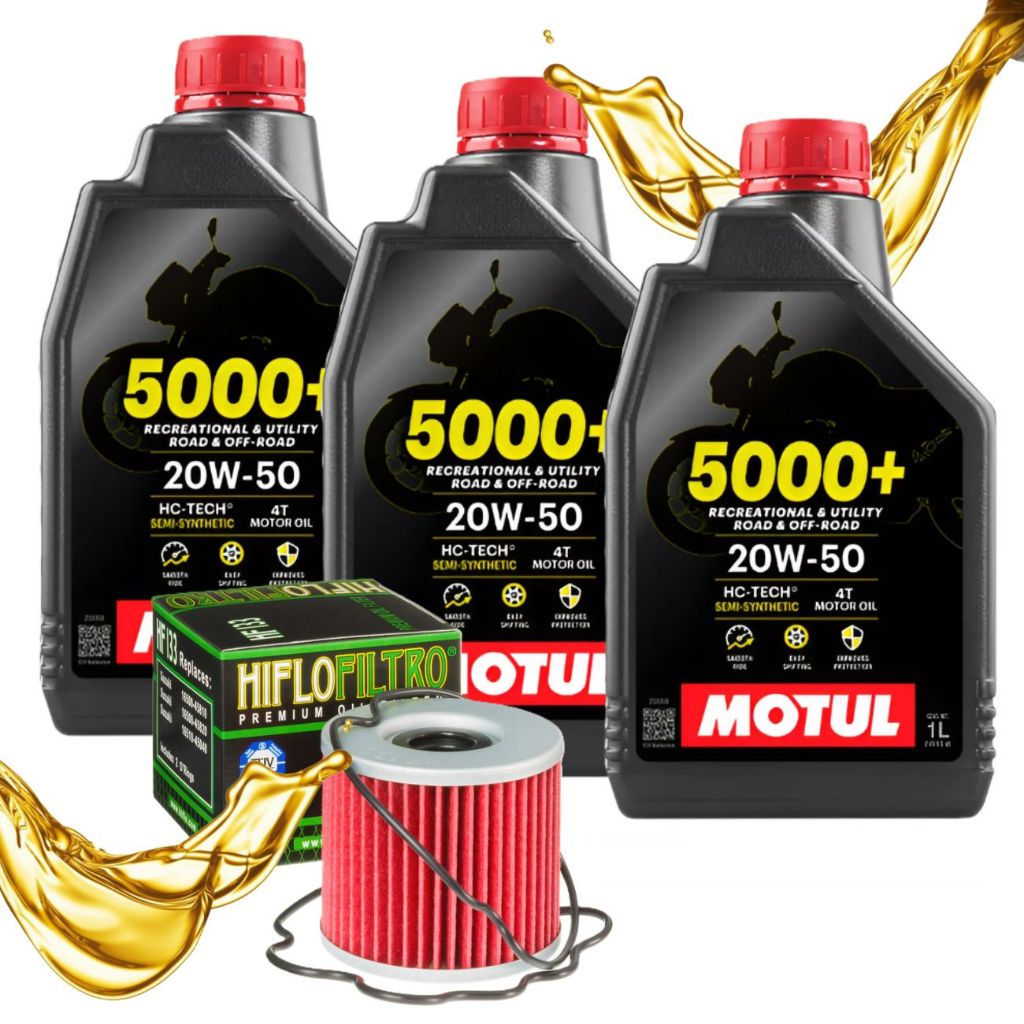 Troca de Óleo P/ Suzuki Gs 500 Motul 5000+ 20w50 + Filtro Hiflo Hf133