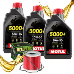 Troca de Óleo P/ Suzuki Gs 500 Motul 5000+ 20w50 + Filtro Hiflo Hf133