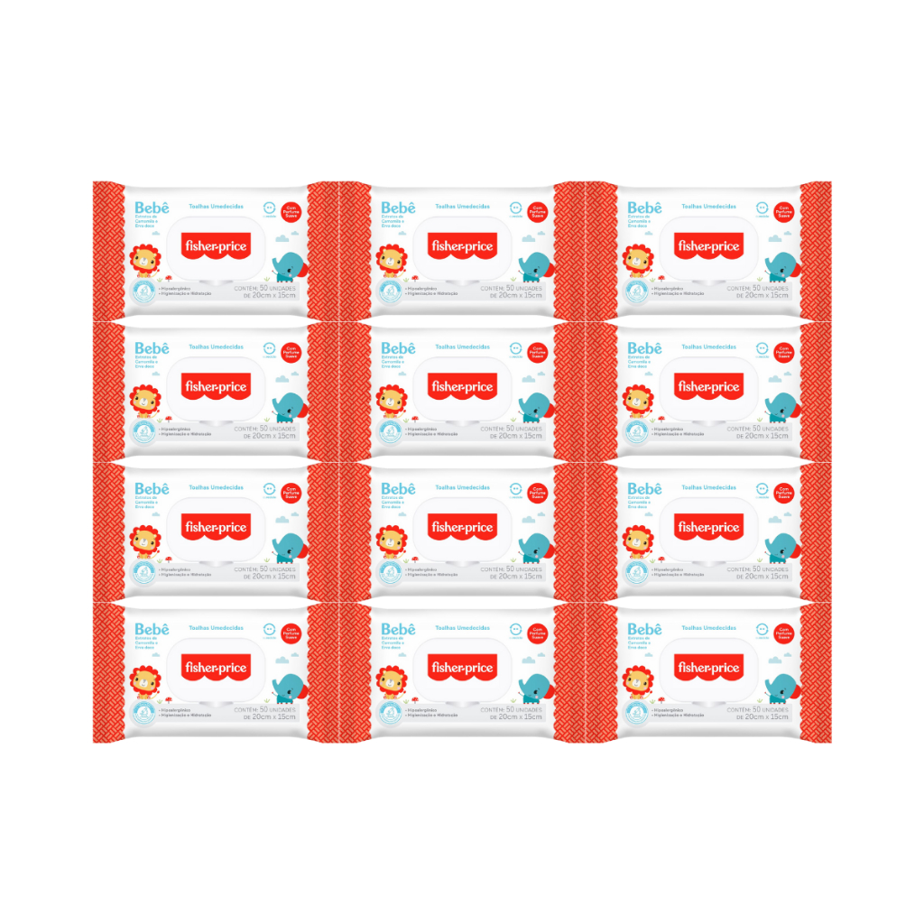 Toalha Umedecida Fisher Price 600fls (12undX50fls)