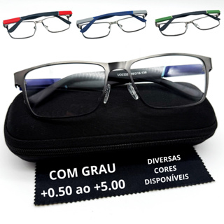 Óculos Com Grau Para Perto Leitura Descanso Presbiopia Metal Aço TR90 Emborrachado Resistente em Oferta na Shopee