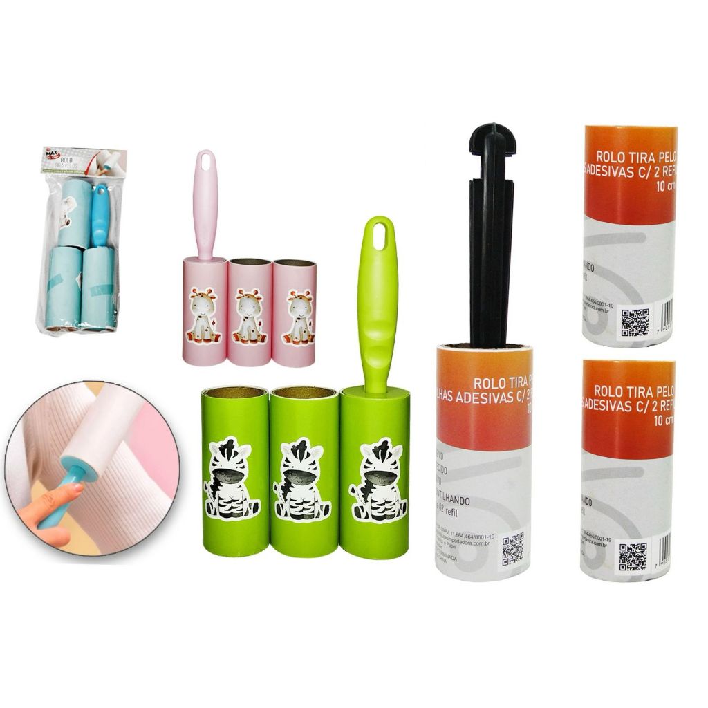 Kit Rolo Tira Pelo/Papa bolinha 10cm com 2 refis 20fls cada Purus ou Clink