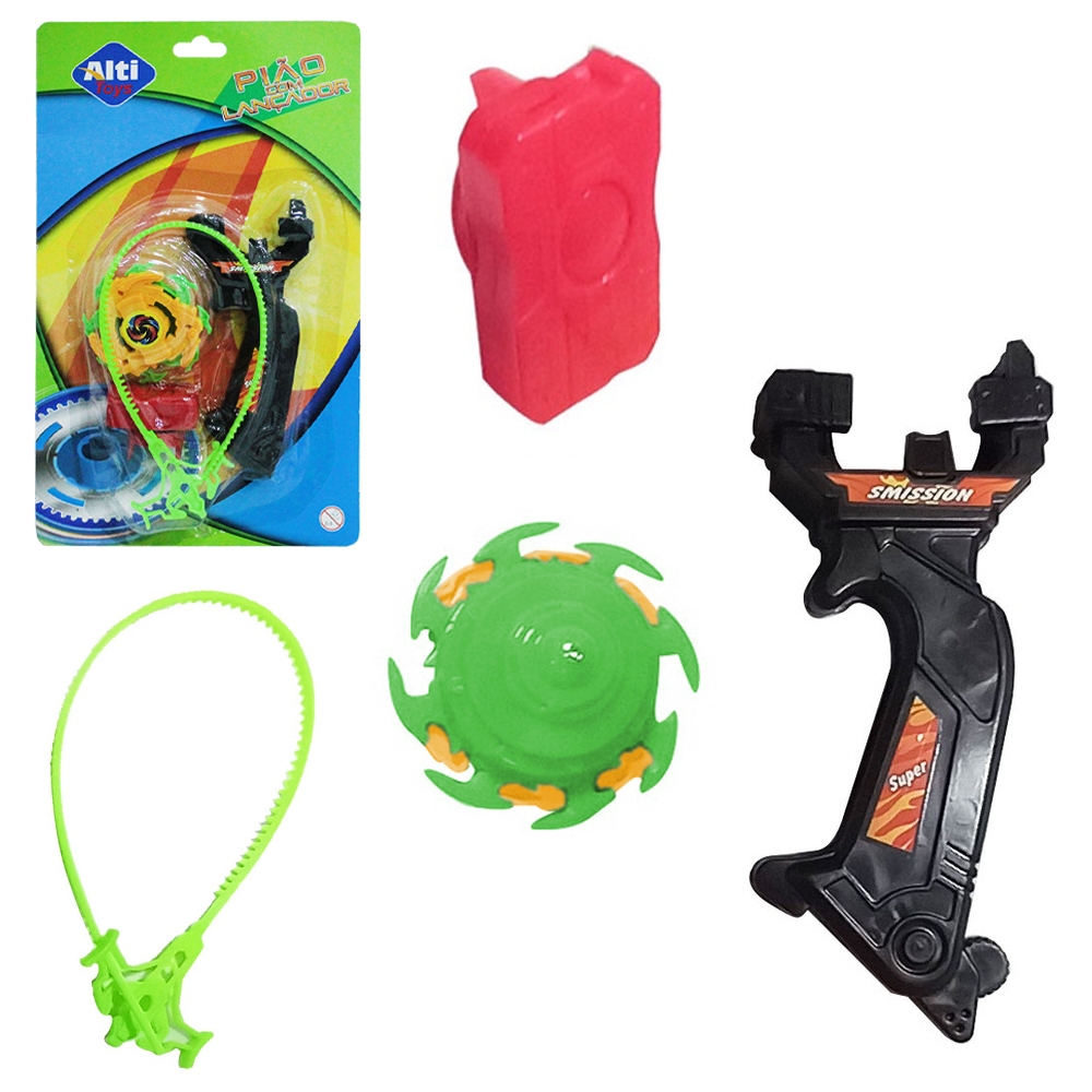 Brinquedo Pião com Lançador Beyblade Colorido Dony Toys ou AltiToys