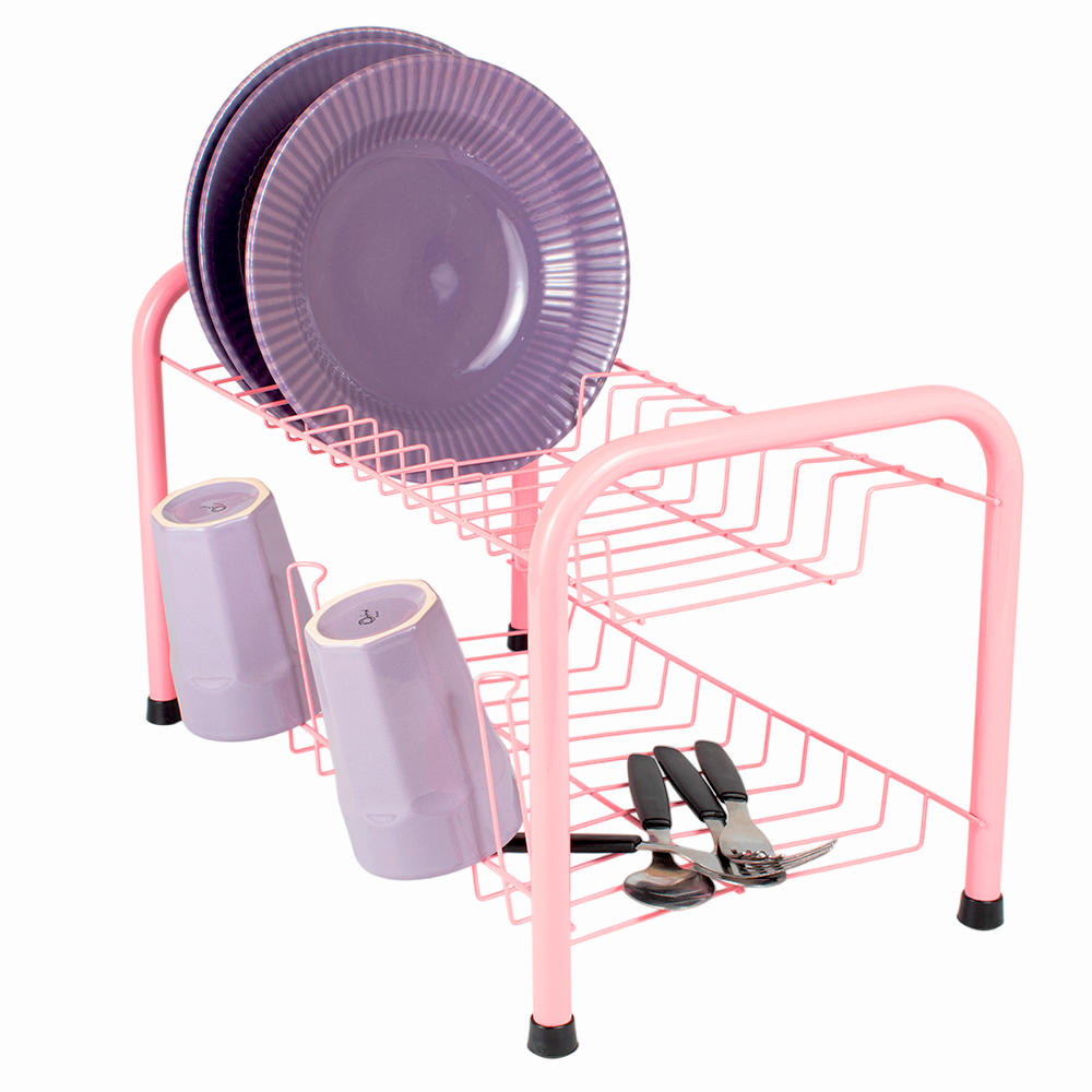 Escorredor de louças 2 Andares Luxo Beliche Porta Copos Prato Escorredor de Pia Não Enferruja Grande