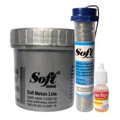 Kit Solda - Fio de Estanho + Pasta para Solda + Gota Mágica Solda