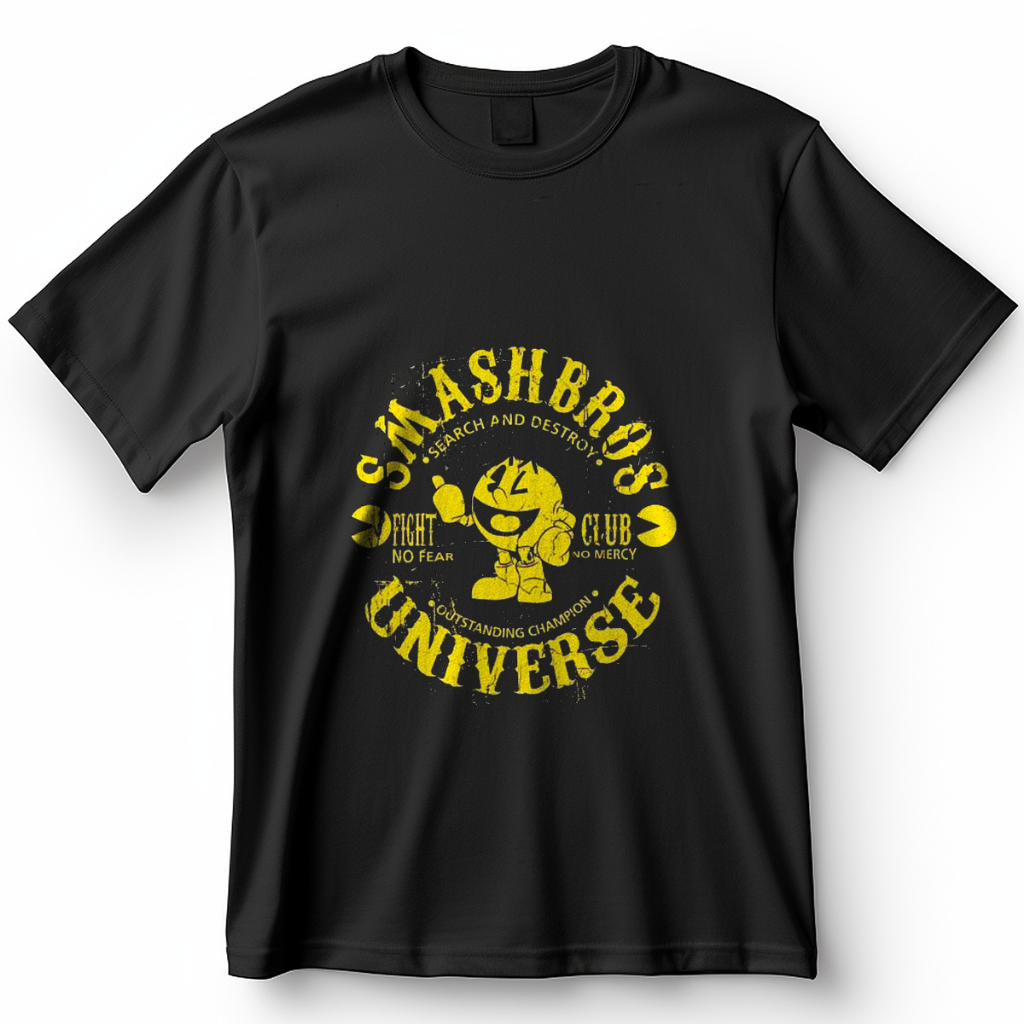 Camiseta  Smash Bros Fight Club Pac Man no estilo Fight Club  Blusa Camisa 100% Algodão