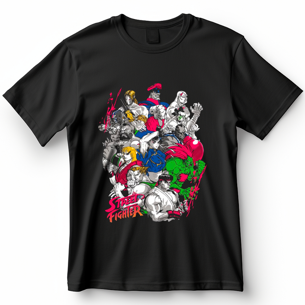 Camiseta  Street Fighter Ultimate Ilustração com os principais lutadores de Street Fighter  Blusa Camisa 100% Algodão