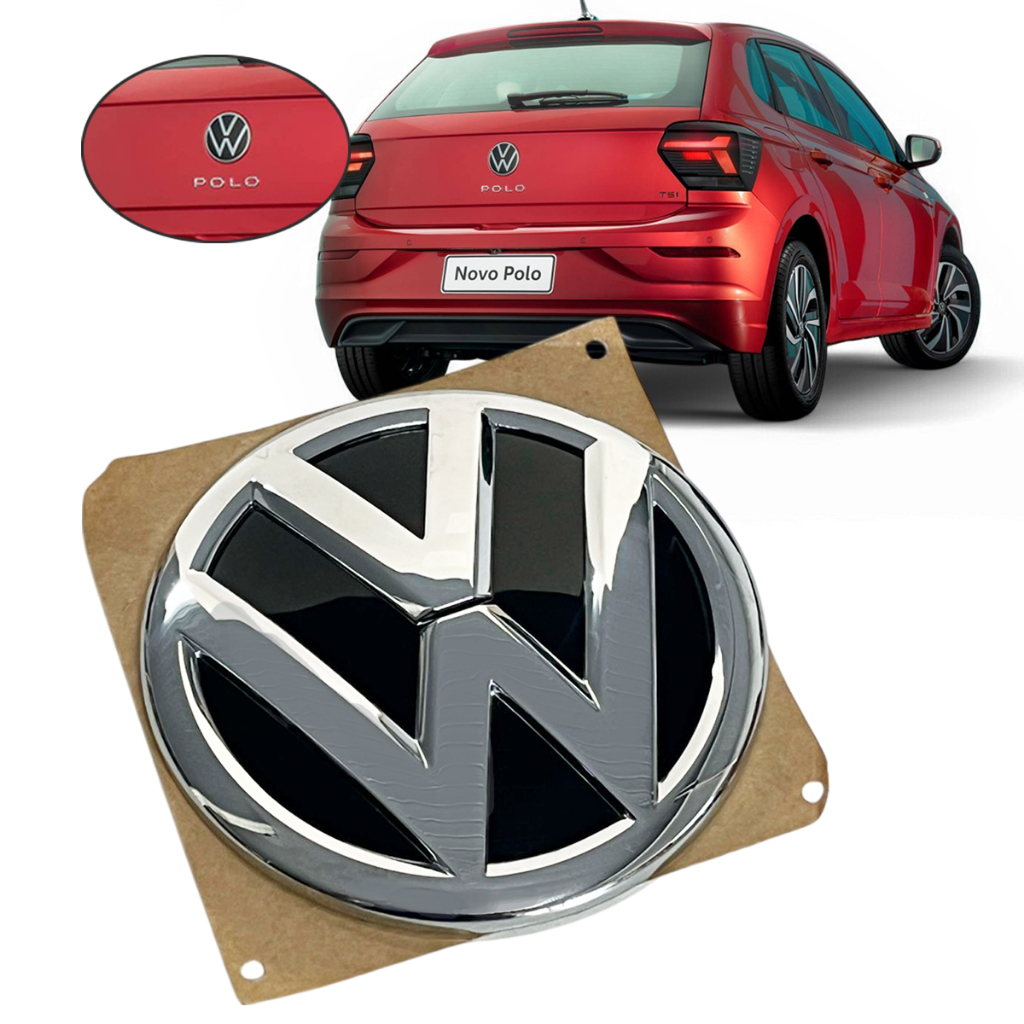 Emblema Traseiro Logo Vw Porta Malas Novo Polo Track Virtus Original - Adaptavel Golf Gol Fox G3 G4 Sportline
