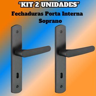 Kit 2 Fechaduras Ipanema Completa Porta Interna Quarto Preta Maquina 40 Anti Ferrugem Soprano em Oferta na Shopee