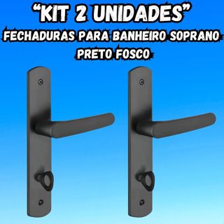 Kit 2 Unidades | Fechaduras Para Banheiro Soprano | Acabamento Preto Fosco Anti Ferrugem em Oferta na Shopee