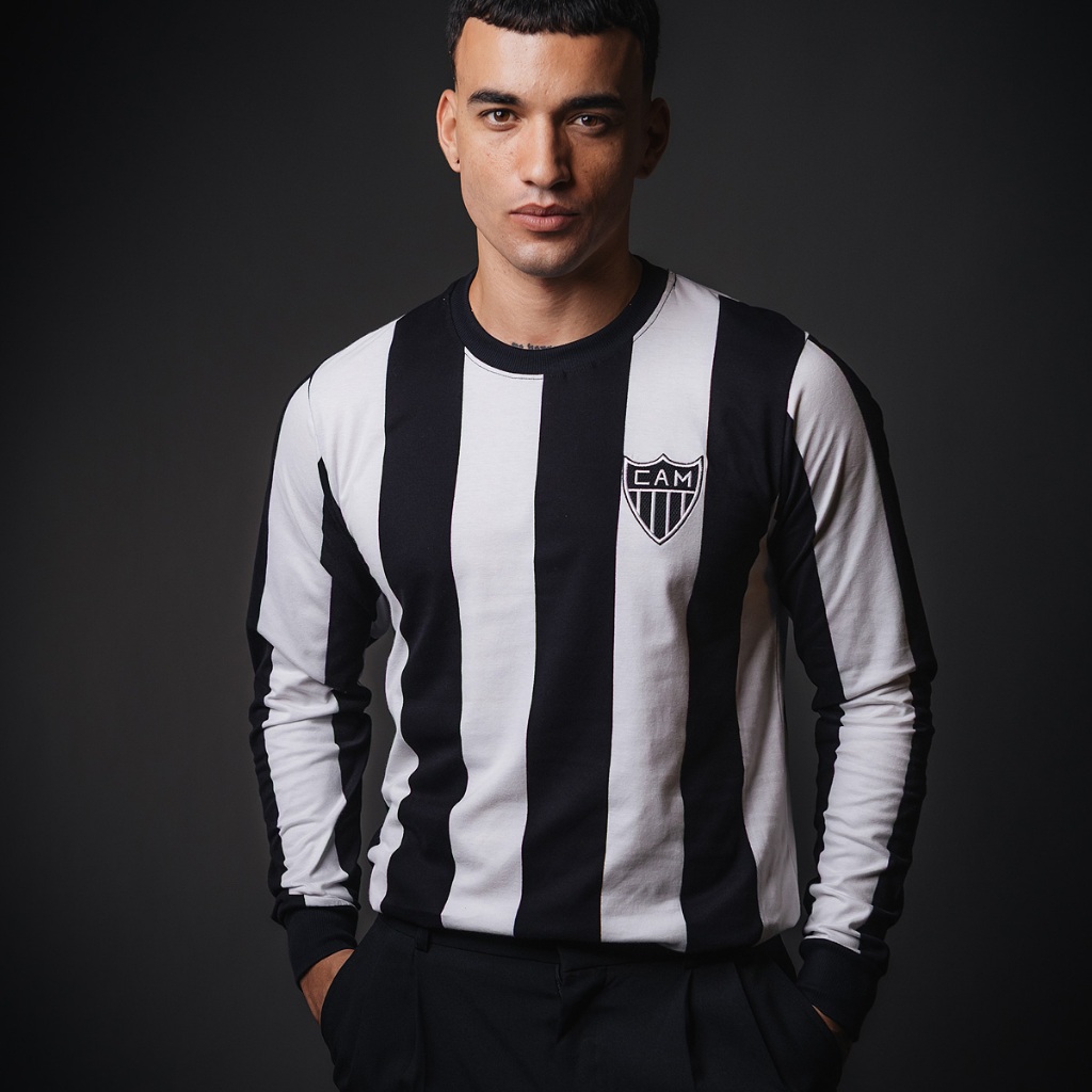 Camisa Atlético Mineiro Retrô 1971 Manga Longa Masculina Oficial em Oferta na Shopee