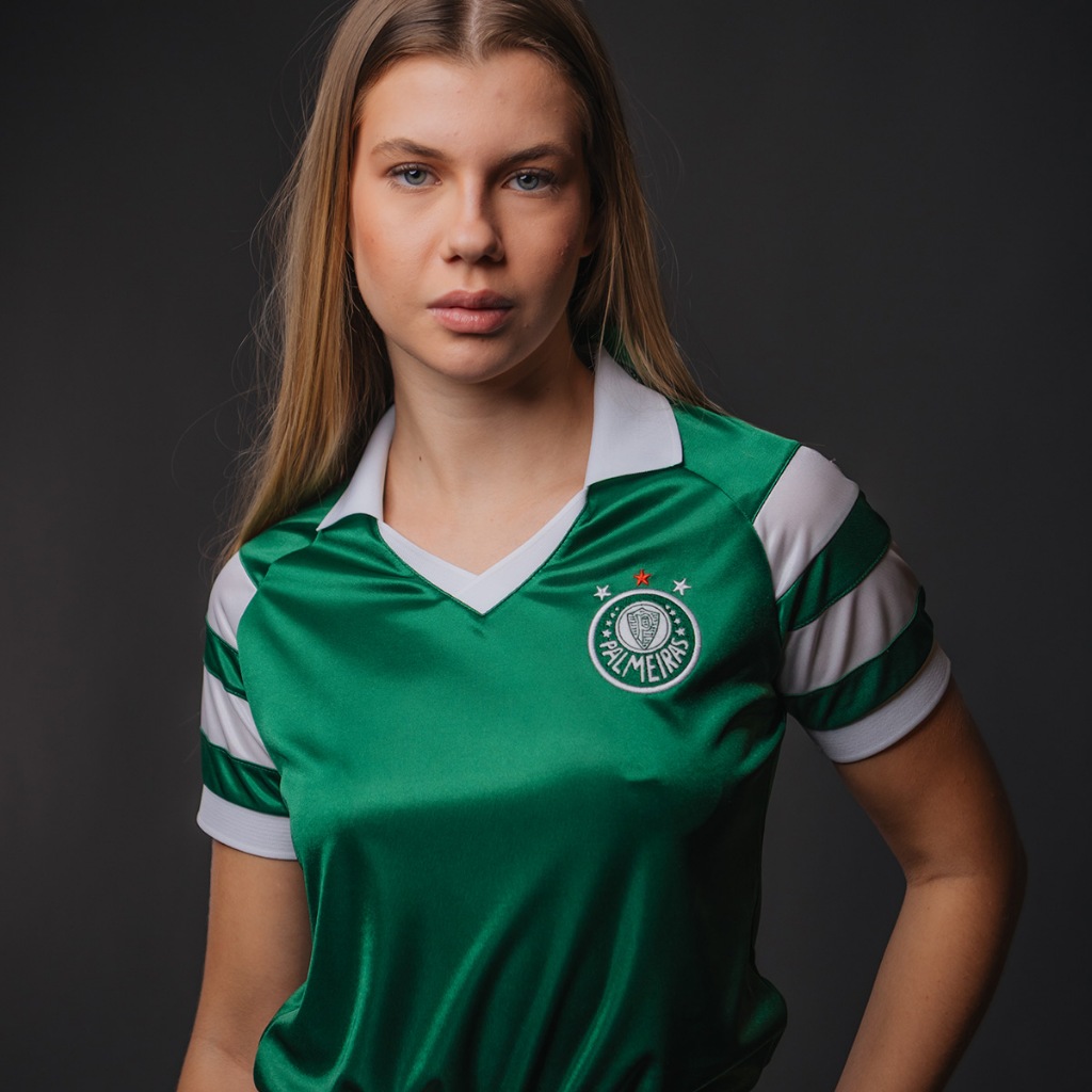 Camisa Palmeiras Retrô 1989 Verde Feminina - Sports & Outdoors