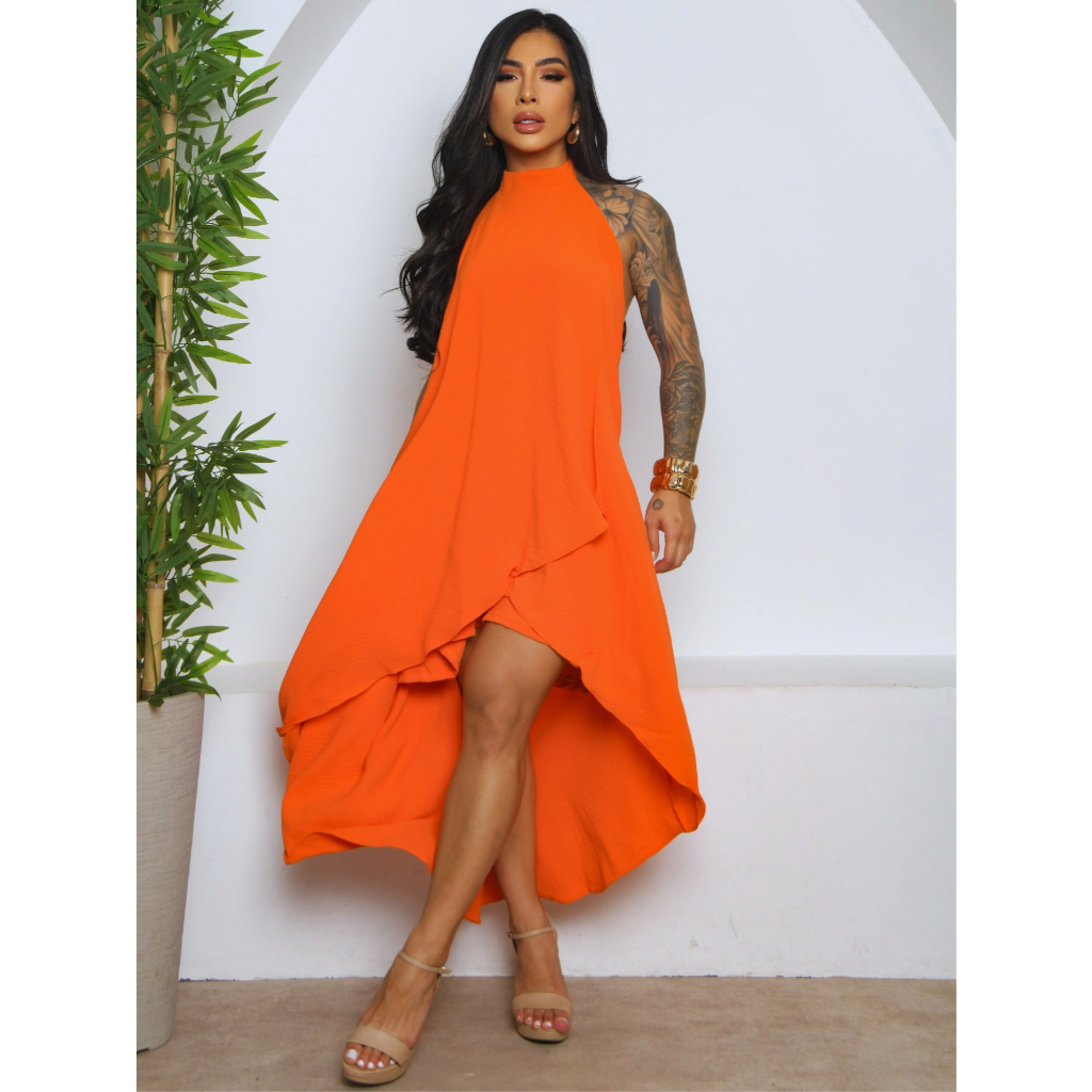 Vestido Curto Na Frente Longo Atras Elegante Festa Formatura Casamento Batizado