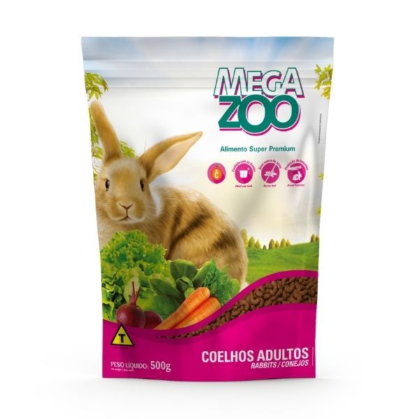Ração Megazoo Coelhos Adultos 500g.