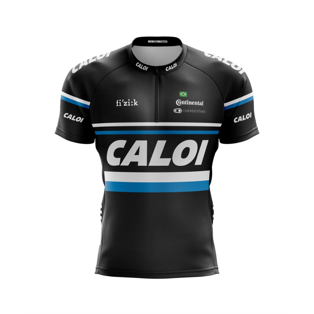 Camisa Manga Curta Caloi Bike Ziper Ciclismo UV+ Mtb Esportes Confortavel