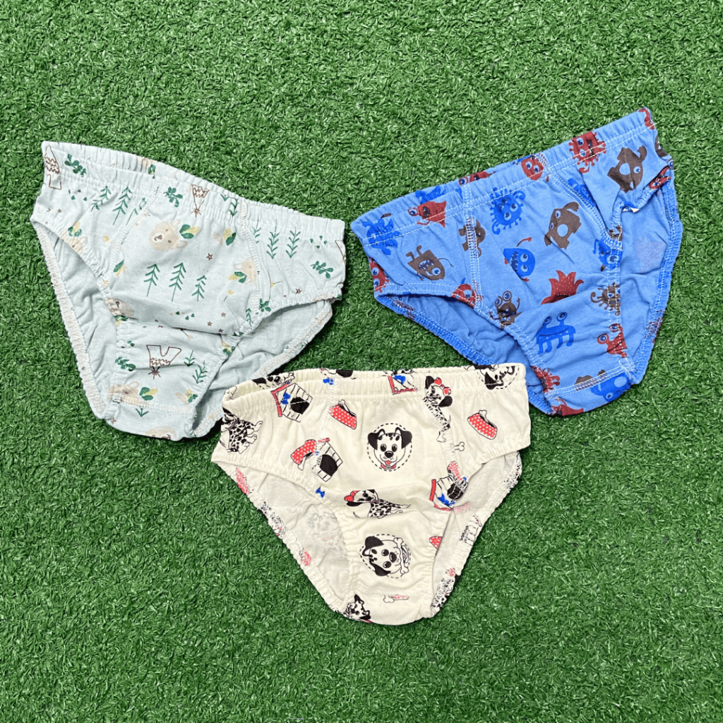 Kit 03 Cuecas Estampadas Sortidas com Elástico para Menino 100% Algodão Kell Kids