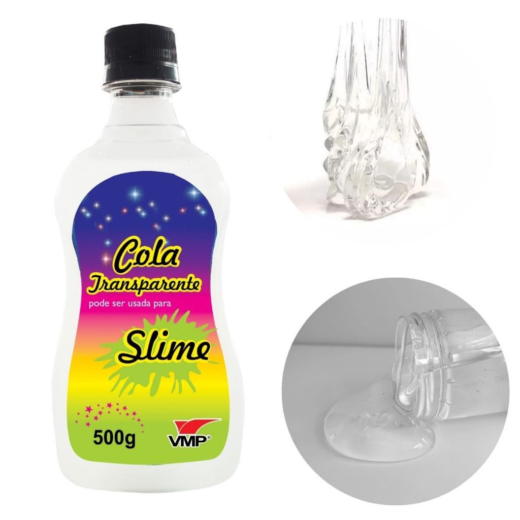 Cola de Slime Fluorescente 500g Cola Para Slim Amarelo Glitter Slime Clean Massinha Divertida Escola