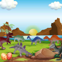 Dinossauros Pré Históricos Várias Espécies Cenário Infantil Colecionador T Rex Triceratop