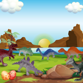 Dinossauros Pré Históricos Várias Espécies Cenário  Infantil Colecionador T Rex Triceratop em Oferta na Shopee