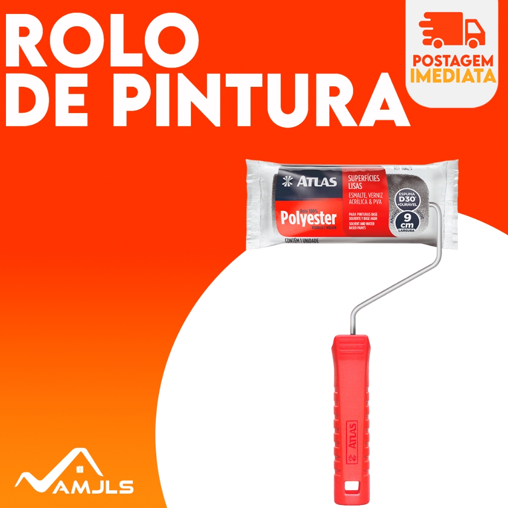 Rolo De Pintura Espuma Poliester Anti Marcas - Atlas 9cm