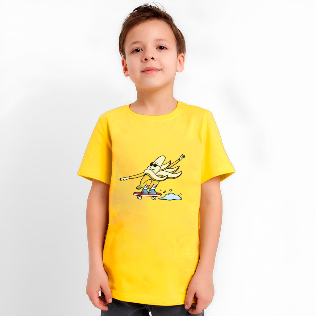Camiseta Masculina Infantil Amarela Blusa Estampada Desenho 2 ao 16 Promoção