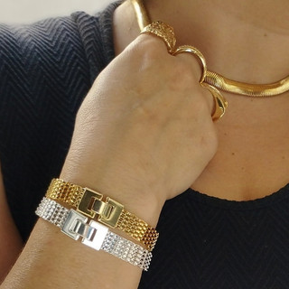 pulseira Brinco Semijoias Luxo Sofisticado Elegante