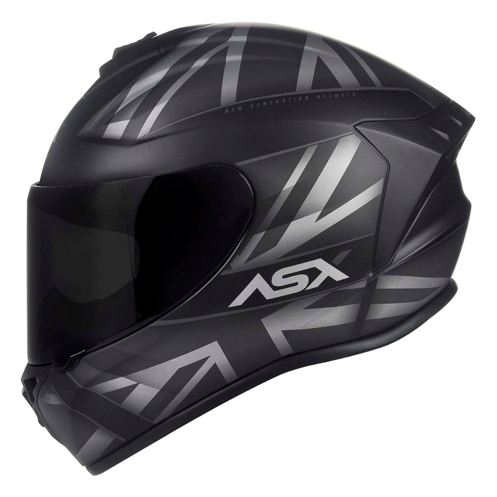 Capacete Masculino Esportivo ASX Draken UK Preto Cinza Fosco