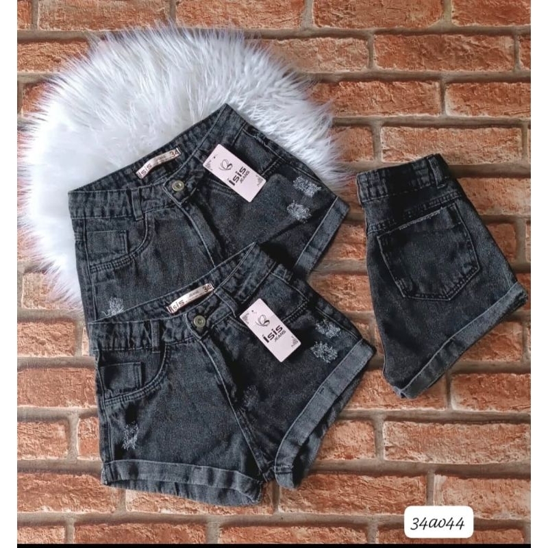 short jeans grafite sem Lycra