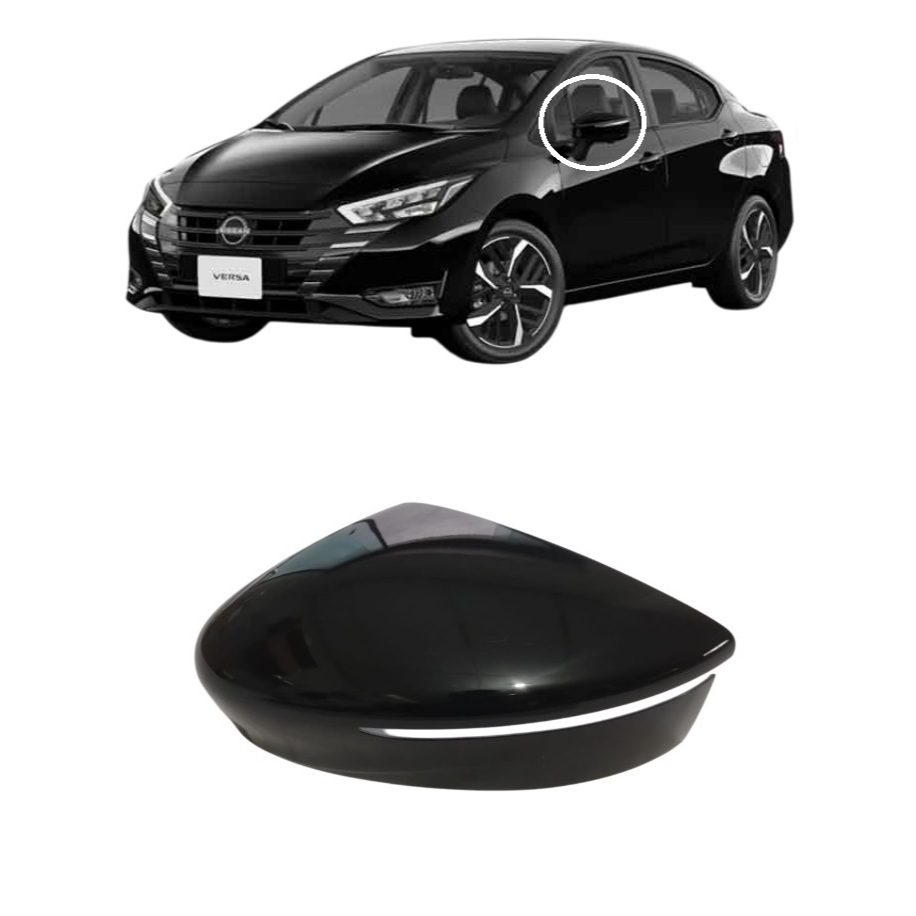 Capa Retrovisor C/furo Nissan Versa 2021/2025 Original Preto Lado Esquerdo