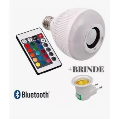 Lampada Bluetooth Led Caixa De Som Música Controle+brinde tomada  110V/220V