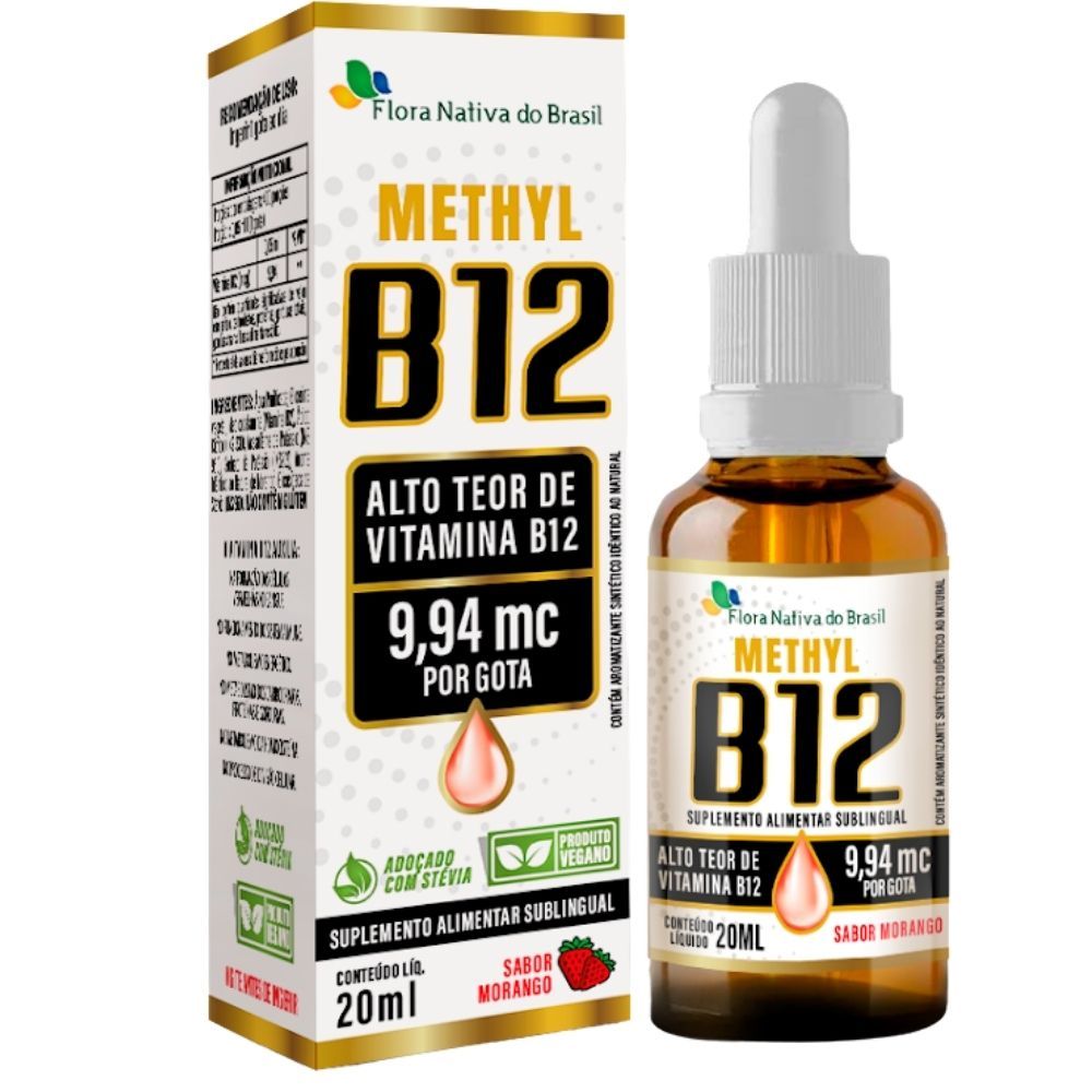 Vitamina B12 Sublingual (Metilcobalamina)  9,94 mcg por gota 20ml - Flora Nativa