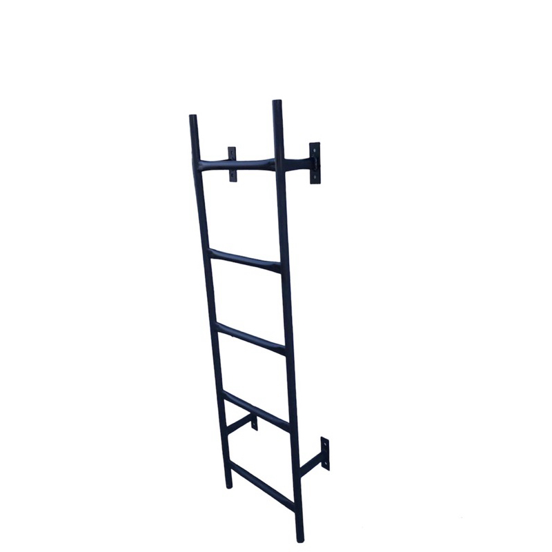 Escada tipo marinheiro com adaptação para fixar na parede. Aço galvanizado cor preto 2.20mts