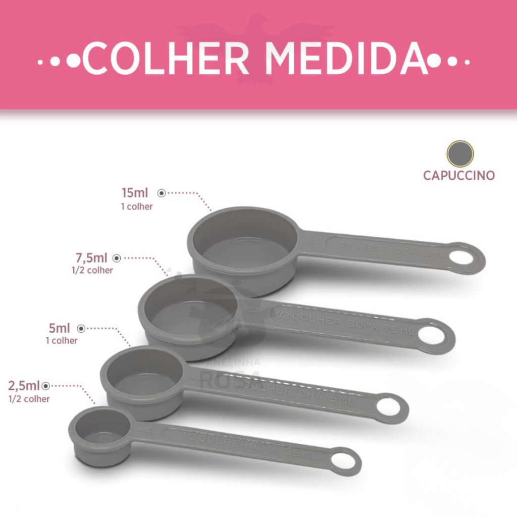 Colher Colheres Medidoras com 4 peças - cor Cappuccino